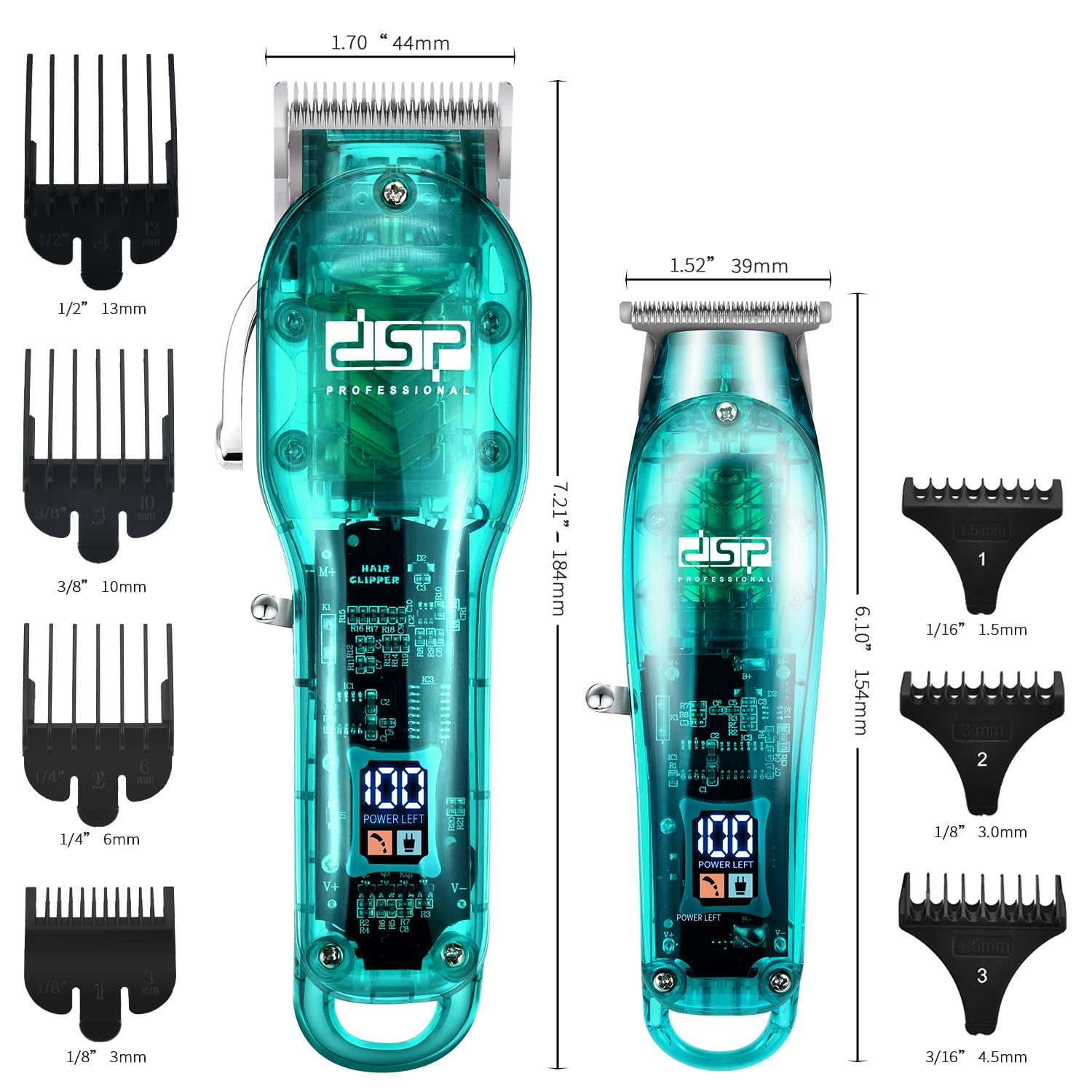 DSP® Hair Clipper, Trimmer Kit for Men Professional Barber Set for Hair and Beard Cutting Zero Gap Beard Trimmer, with LED Display (Blue)