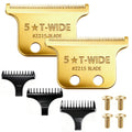 Replacement 2215 T Wide Blades Adjustable Trimmer Blade compatible with Wahl Professional 5 Star Series 8081 and 8171 Hair Clippers Blades-Model 2215 (2Pcs Gold)