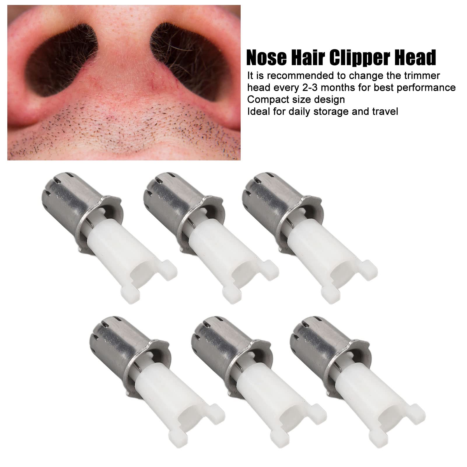 Saluaqui Nose Hair Trimmer Head, 10pcs Universal Replacement Clipper Blade Heads, Fitting, Ideal Replacement, Easy Cleaning, Portable Size for Daily Storage and Travel, Wholesale Business