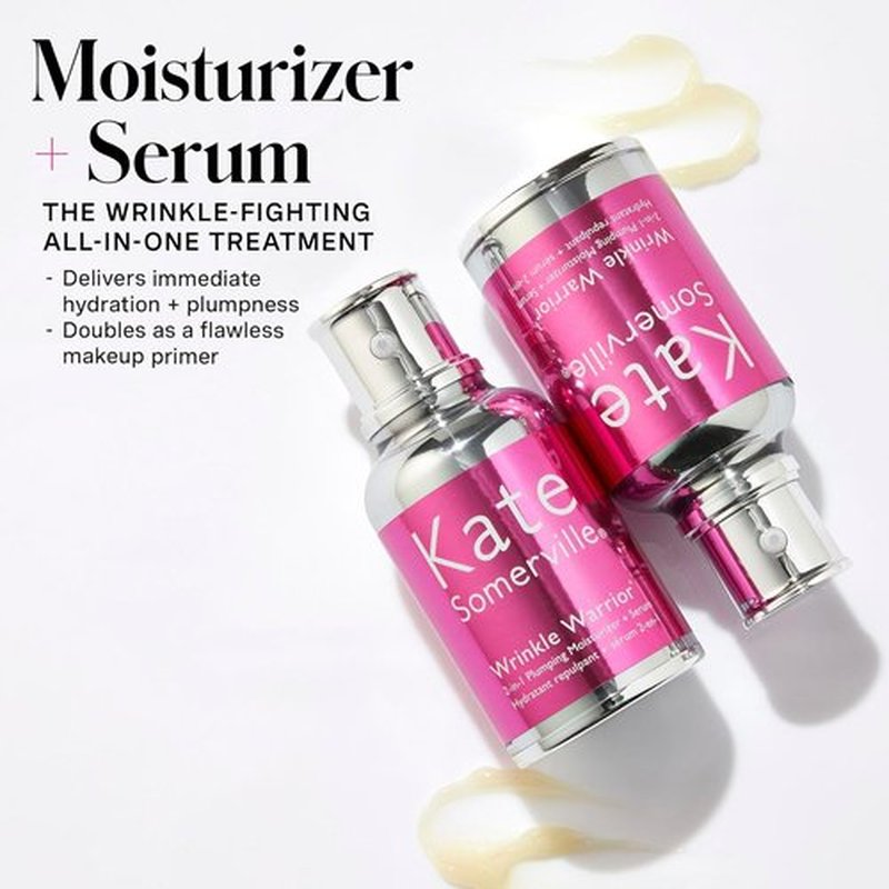 Kate Somerville Wrinkle Warrior® 2-in-1 Plumping Moisturizer & Serum - Hydrating Hyaluronic Acid Formula, 1.7 Fl Oz