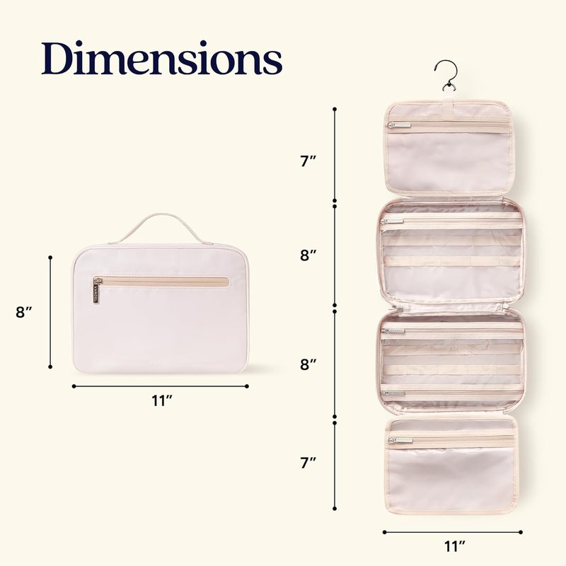 VANDEL Waterproof Hanging Toiletry Bag - TSA-Approved Makeup Organizer for Travel | Neutral Checker Design