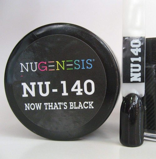 NuGenesis Nail Dipping Powder Color 1.5oz/43g Jar - (NU140 Now Thats Black)