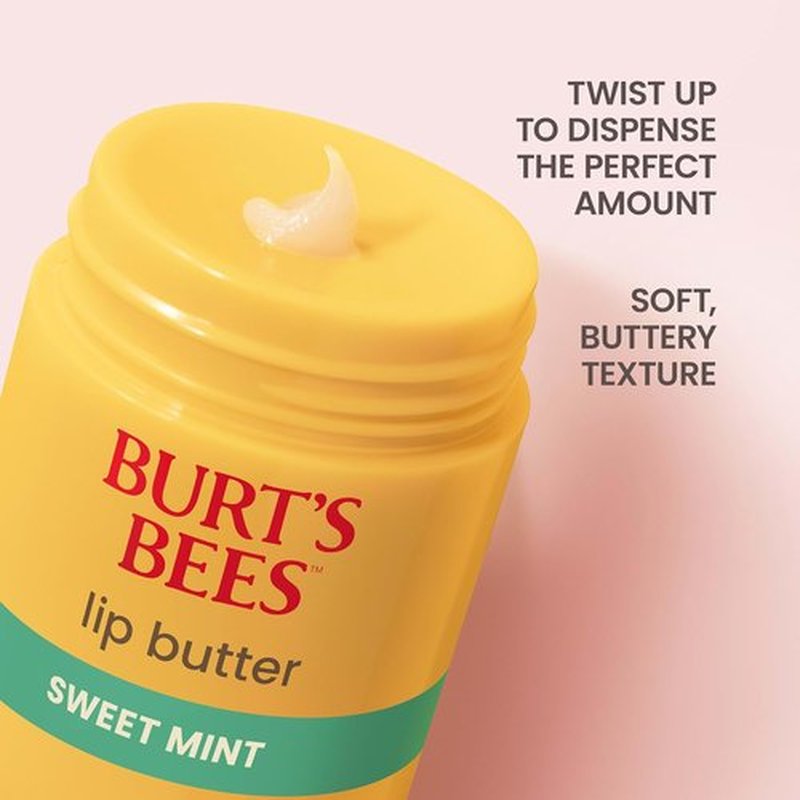 Burt's Bees Sweet Mint Lip Butter - 24-Hour Hydration & Moisture Lock - 0.5 Oz Antioxidant Rich Formula
