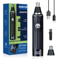 Ginity LED Display Ear and Nose Hair Trimmer Clipper for Men Women,2025 Rechargeable 2 in 1 Professional Painless Eyebrow & Facial Hair Trimmer with Powerful Motor