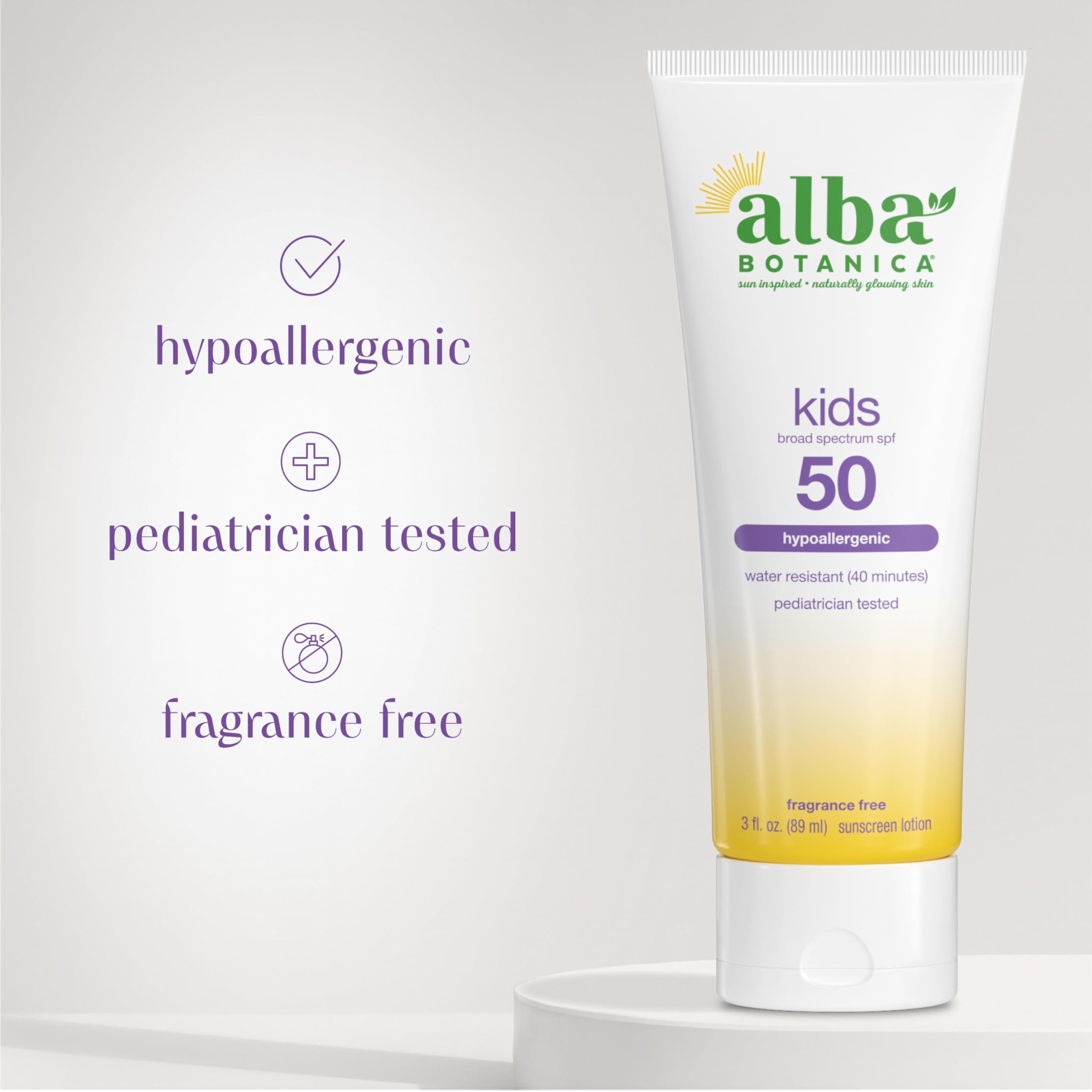 Alba Botanica Kids Sunscreen Body Lotion SPF 50, 3 Oz