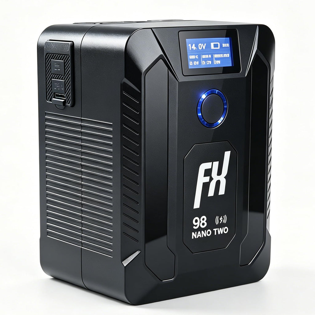 FXLION Mini V Mount Battery Nano Two, 98Wh/ 6800mAh V Mount Battery with USB-C Input/Output, USB-A Output, Dual D-tap Outputs for Camera, Monitor, Light and Smartphone, Support 15W Wireless Charging
