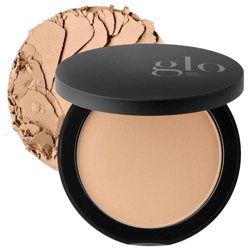 Glo Skin Beauty Pressed Powder Foundation - Honey Light | Buildable Coverage, Long-Lasting, Semi-Matte Finish