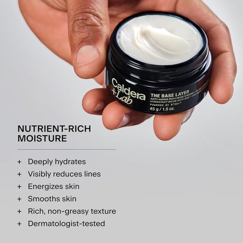 Caldera + Lab The Base Layer | Men's Organic Face Cream Moisturizer – Vegan, Natural & Antioxidant for All Skin Types