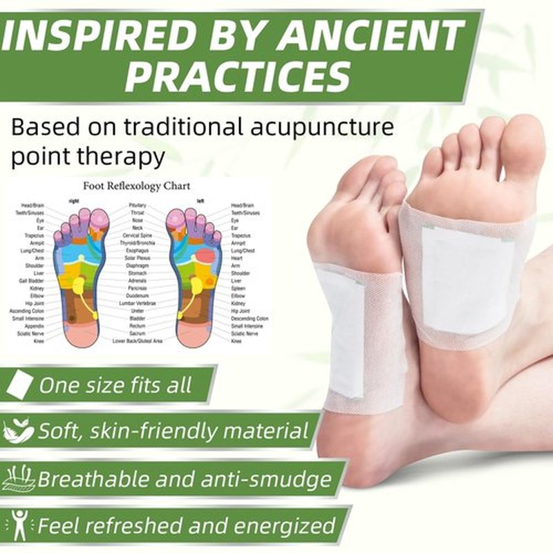Aarovibe Foot Pads(20 PCS), Deep Cleansing Foot Patches with Bamboo Vinegar and Ginger Powder, Relieve Stress, Improve Sleep and Relaxation, It is a Good Gift for Family Members