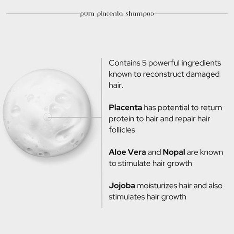 Skin Revolution Cabellina Pura Placenta Reconstructor Shampoo with Proteins, Keratin Amino Acids & Natural Oils - 32 fl oz - 2 Count