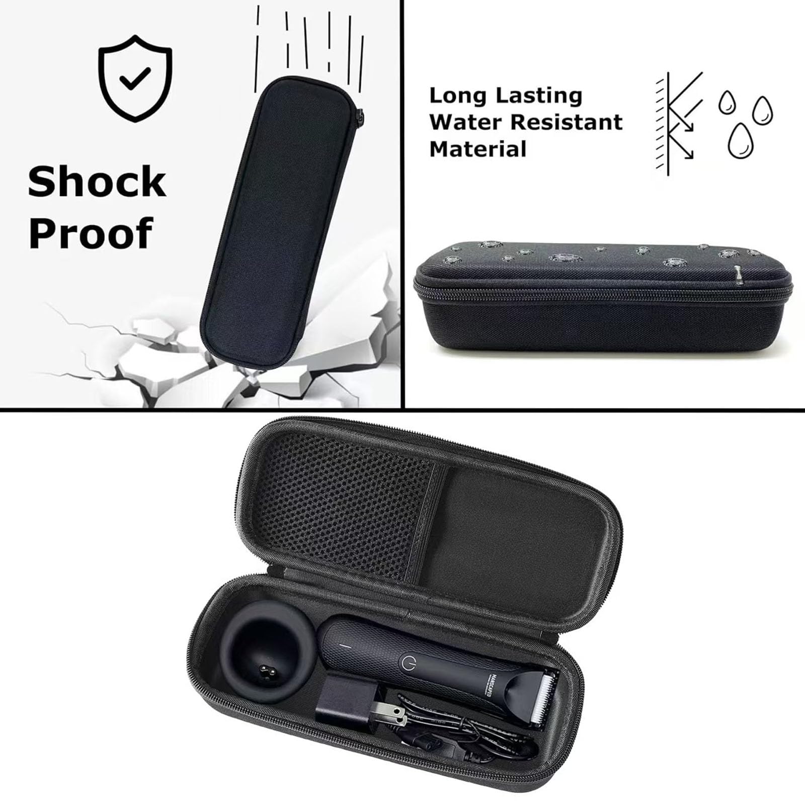 Safinein Travel Hard Case Fits for Lawn Mower 3.0 Plus, 4.0 PRO, 5.0 Ultra Groin & Body Hair Trimmer, Trimmers and Accessories Men’s Ball Shaver Protective Organizer Carrying Pouch Bag - Case Only