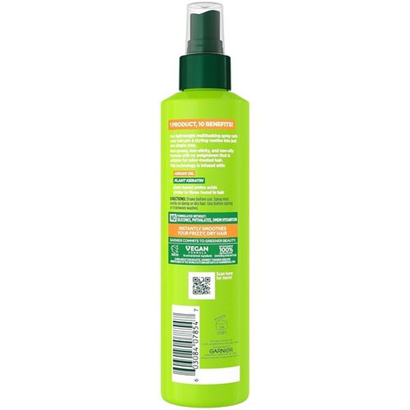 Garnier Fructis Sleek & Shine 10-in-1 Treatment - Frizz Control with Plant Keratin, 8.1 Fl Oz