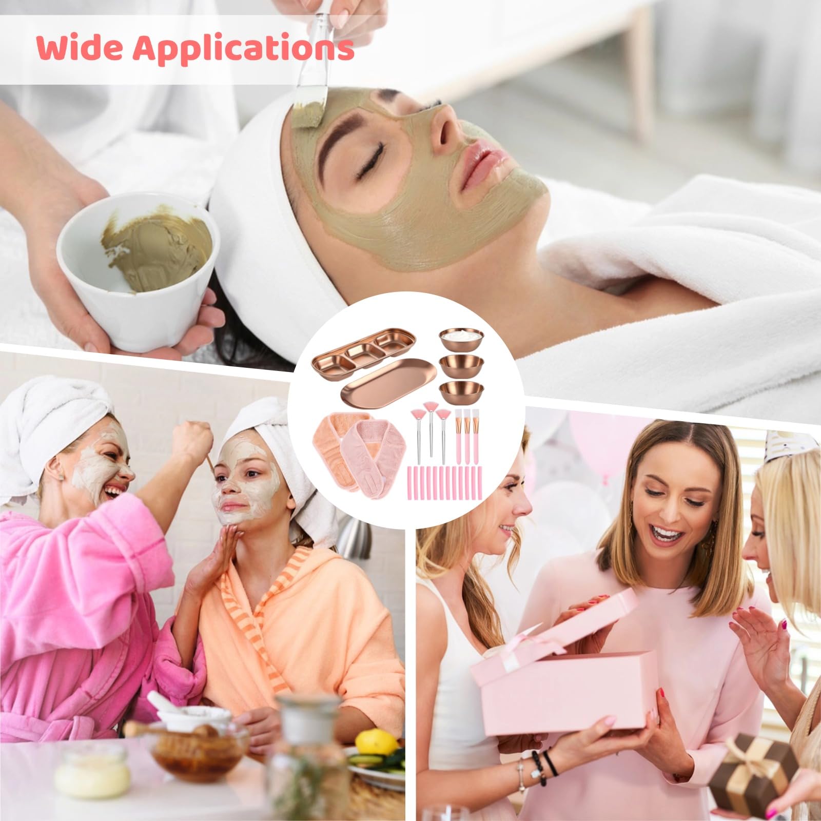 25 Pcs Facial Kits for Women, Rose Gold Facial Supplies for Esthetician