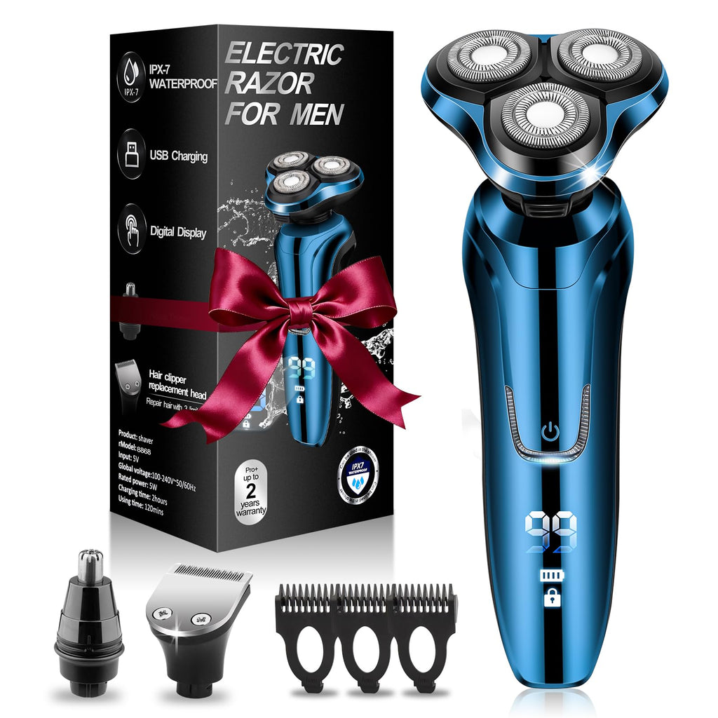 Electric Razor for Men,Mens Razors for Shaving face,LED Display/Waterproof/Rechargeable Electric Shaver for Men