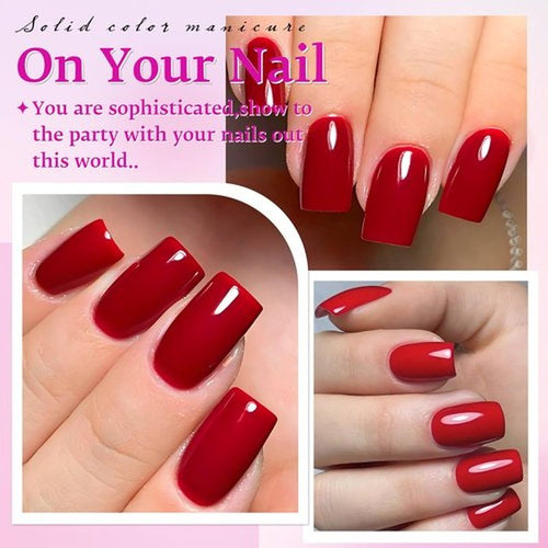 240pc Red Press on Nails Short Square Fake Nails with Adhesive Tabs, Square Nails Press ons Red Glue on Nails Short Acrylic Nails Stick False Artificial Fingernail for Women Girls
