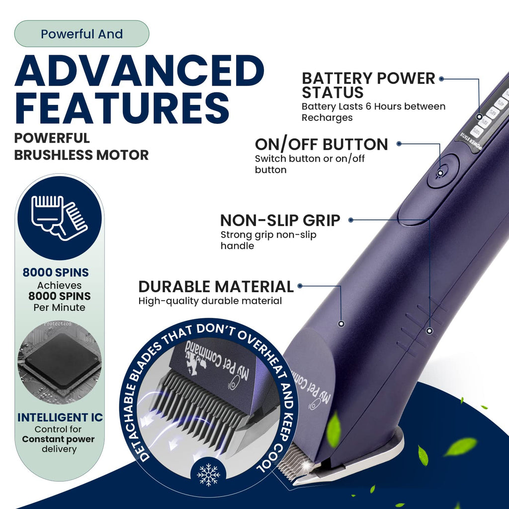My Pet Command Professional Light Weight Cordless Dog Grooming Clipper