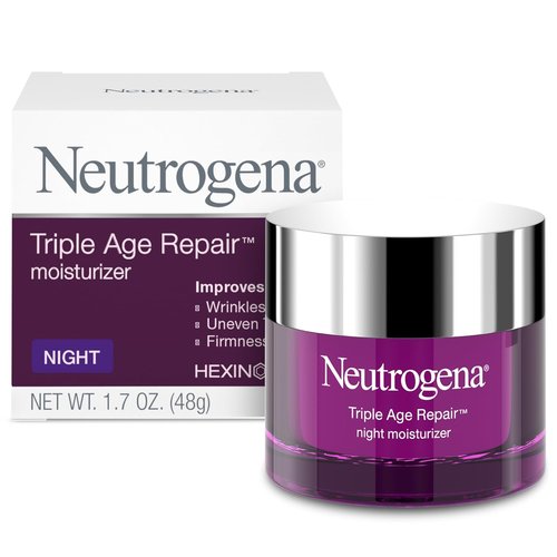 Neutrogena Triple Age Repair Night Face Moisturizer - Anti-Wrinkle Cream with Hexinol & Vitamin C, 1.7 oz