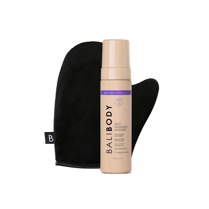 Bali Body Deep Violet Self-Tanning Mousse & Mitt Bundle - Natural Bronzed Glow | Streak-Free, Vegan & Cruelty-Free