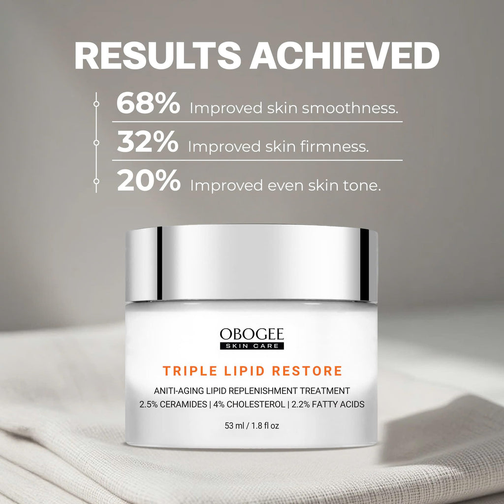 OBOGEE Triple Lipid Peptide - Restore & Fix Mature Skin Advanced Anti-Aging Cream for Radiant, Smooth Skin (90 ml /3.0 fl oz)