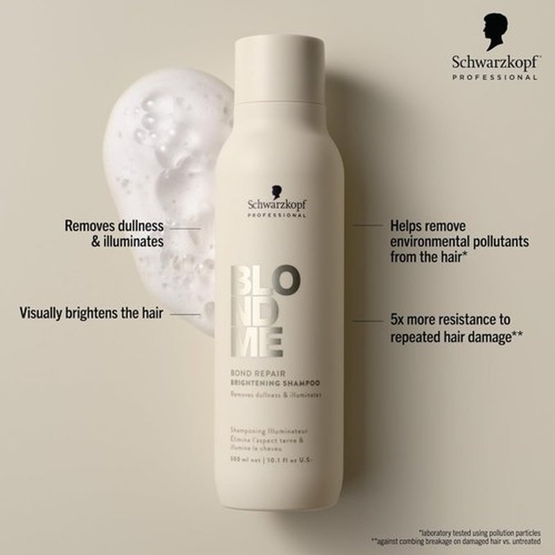 BlondMe Bond Repair Brightening Shampoo - Removes Build-Up & Impurities | Repairs & Hydrates Blonde, Lightened & Grey Hair