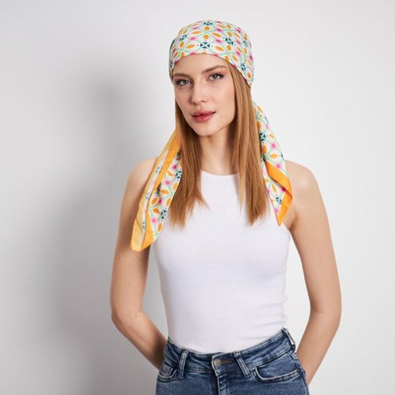 Headwear Pre Tied Head Scarves for Patterned Women Featuring | Soft Chemo Head Wear Headcover Ready Headwear (Geometric Design 1, One Size)