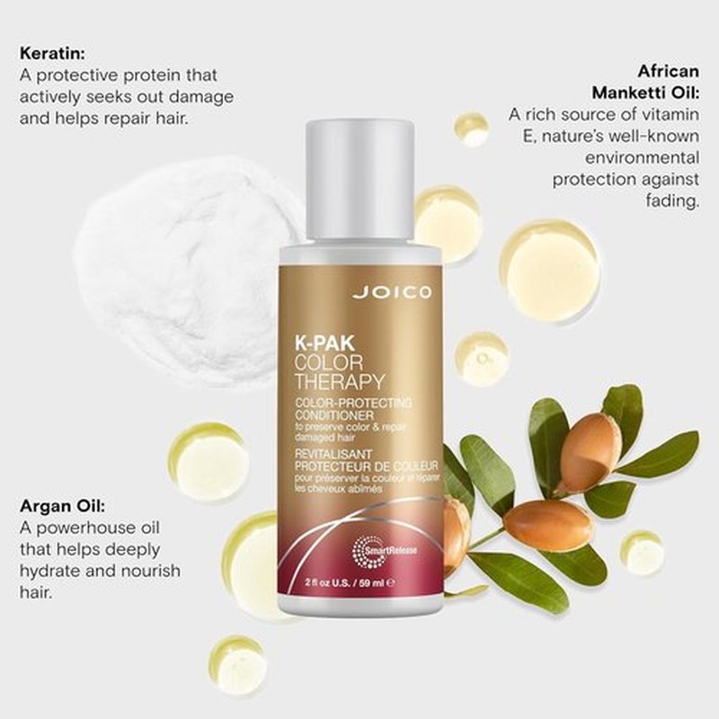 Joico K-PAK Color Therapy Conditioner - Color Protection & Shine Boost | Repair Breakage & Rebuild Damaged Hair with Keratin & Argan Oil
