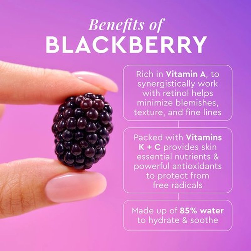 Glow Recipe Gentle Blackberry Retinol Serum, Korean Retinol Night Serum for Sensitive Skin, Triple Retinoids + Glycerin, Clarifying for Blemishes, Smooths Texture and Fine Lines (30ml)