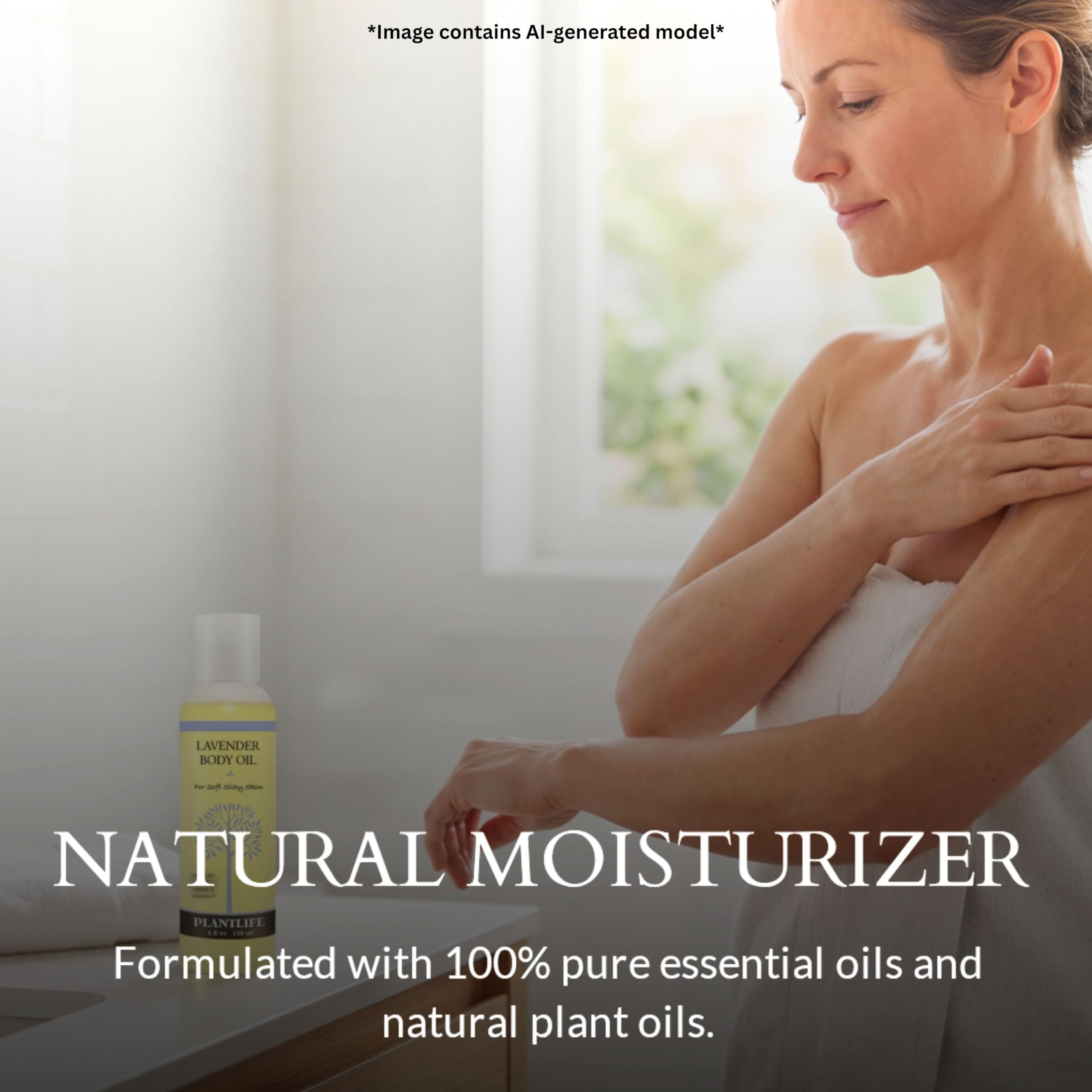 Plantlife Lavender Body Oil - Moisturizing Natural Body Oil for All Skin Types - Nourishing Dry Skin and Making It Feel Soft and Silky for Women & Men - Bath, Body & Massage Oil - 4oz