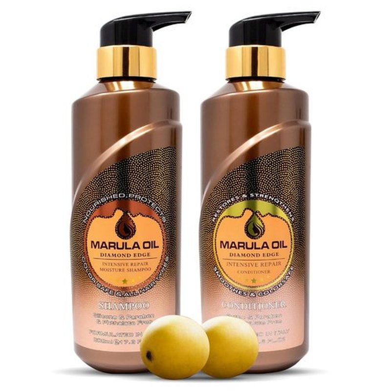 **Regine Switzerland Marula Oil Shampoo & Conditioner Set - Color Safe, Ultra Moisturizing, Sulfate Free | 16 oz Pump Bottles**