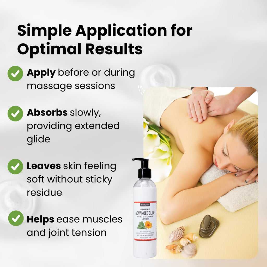 ibodycare Advanced Glide Massage Lotion with Arnica and Sage Professional Massage Cream for Muscle Relief Hydrating Hand and Body Lotion 8 oz (8 Oz)