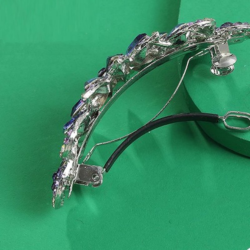 Sankuwen Flower Rhinestone Hairpin Luxury Jewelry Designed Hair Accessory French Barrette Hair Clip (Champagne)