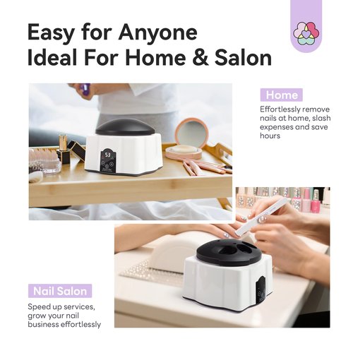 SAVILAND Nail Soaking Bowl: Nail Soaking Bowl & Acetone Nail Polish Remover Gel Nail Polish Remover Machine Gel Polish Removal Electric Soak off Bowl Gel Polish Remover with Cuticle Oil Salon Home