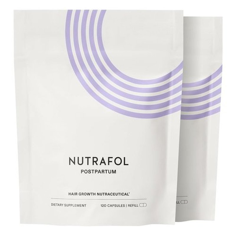 Nutrafol Postpartum Hair Growth Supplements - Clinically Tested for Thicker Hair | 2-Month Supply, Breastfeeding-Friendly