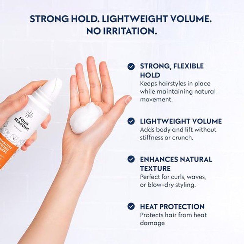 No Nothing Strong Mousse - Fragrance-Free Volumizing Mousse for Fine Curly Hair | Strong Hold, 6.8 oz