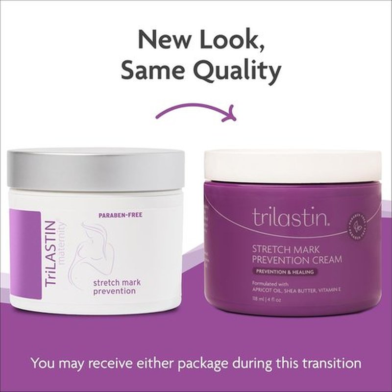 TriLASTIN Stretch Mark Cream | Hydrating Pregnancy Belly Lotion - Paraben Free, Shea Butter & Vitamin E - 4 oz, 2 Pack