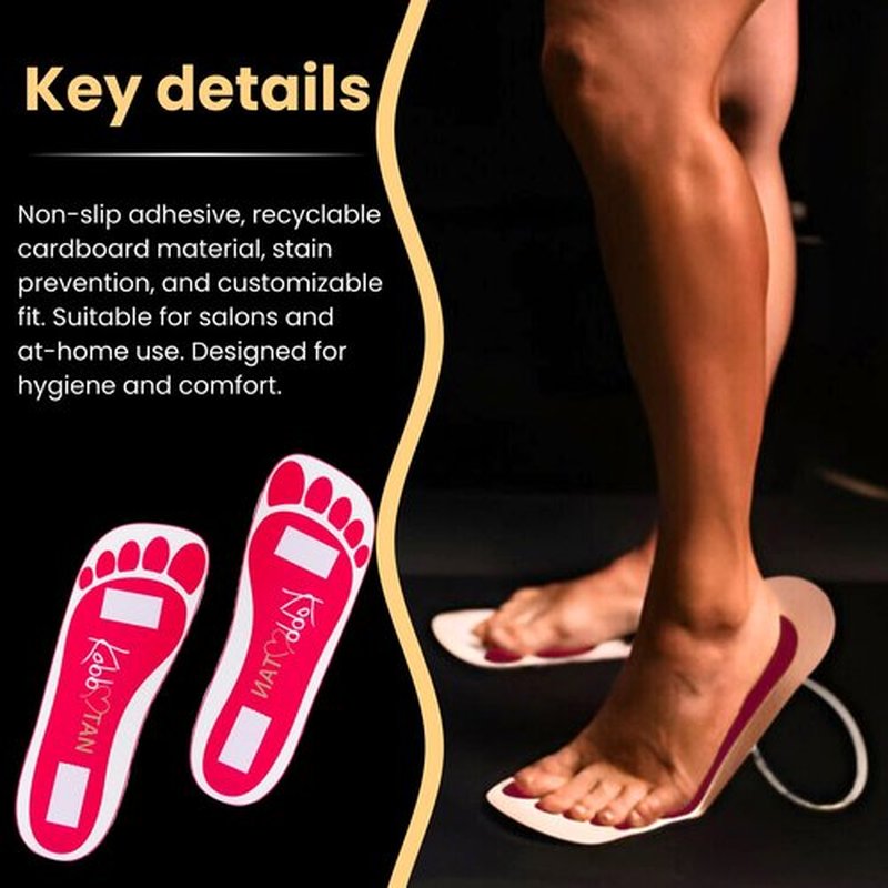 Kobbtan Spray Tan Feet Pads - Disposable Feet Pads Protectors for Spray Tanning - Non-Slip, Hygienic & Comfortable Feet for Spray Tanning - Spray Tan Foot Covers for Tanning Booth - 25 Pairs