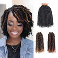 Leeven 8 Inch Passion Twist Crochet Hair 8 Packs (6 Packs #1B+1 Pack T27+1 Pack T30) Short Bomb Pre-Twisted Passion Twist Mixed 3 Color Combo Pack Synthetic Hair For Women Kids