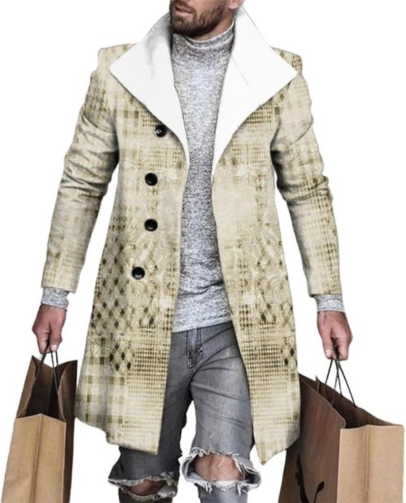 BIVENANT Men's Wool Blend Peacoat - Stylish Thermal Trench Coat with Notched Collar | Casual & Formal Wear