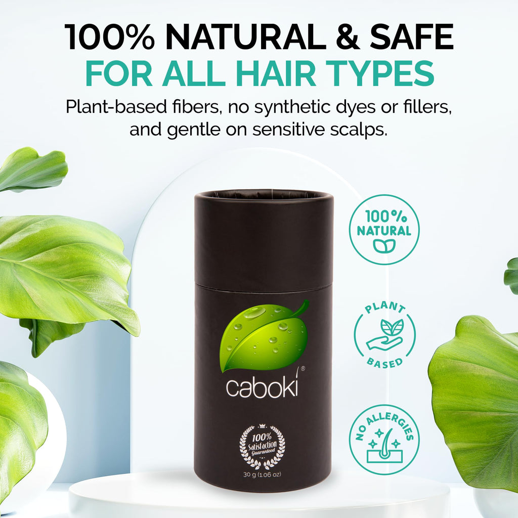 Caboki Hair Fibers for Thinning Hair – Natural Plant-Based Hair Powder for Men & Women – Instantly Thicker Fuller Looking Hair – Clean Ingredients – 30g, 90-Day Supply, Medium Brown