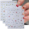 Shiny Moon Star Nail Stickers - 3D Glitter Crystal Nail Decals, Gold & Silver Nail Art Stickers, Self-Adhesive Luxury Rhinestones, Stars & Charms for DIY Nail Supplies