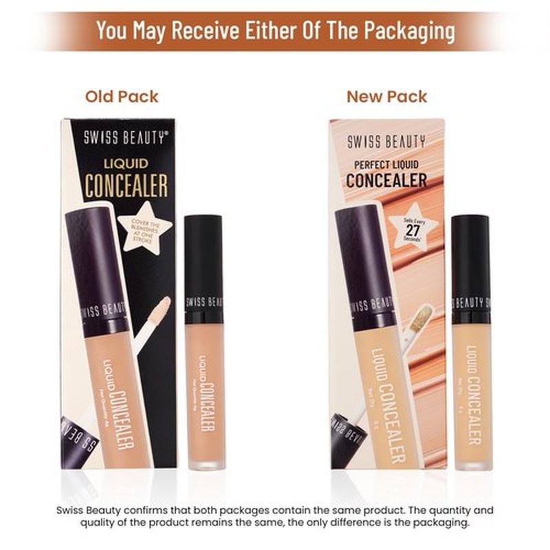 Swiss Beauty Liquid Light Weight Concealer With Full Coverage |Easily Blendable Concealer For Face Makeup With Matte Finish | Shade- Classic Nude, 6g