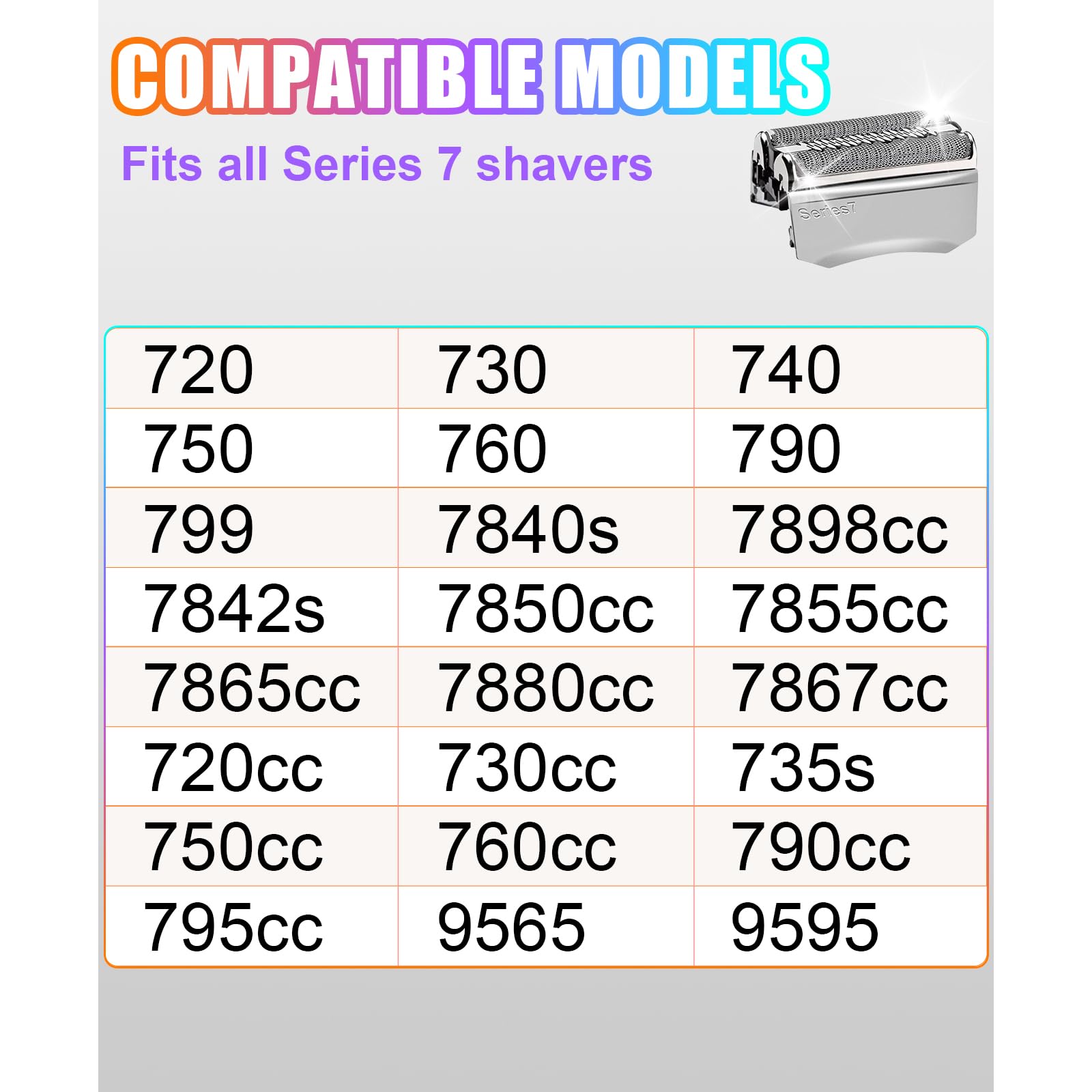 2 Pack Series 7 Replacement Head 70S for Braun Shavers