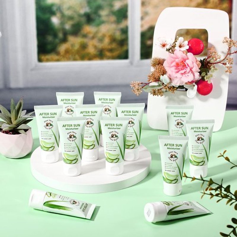 Dansib After Sun Lotion Mini Aloe Vera Lotion Bulk Travel, 1 oz Travel Size Aloe Vera Skin Moisturizer for Sunburn Relief Organic Mini Sunscreen Bulk Moisturizing for Face and Body(12 Pcs)