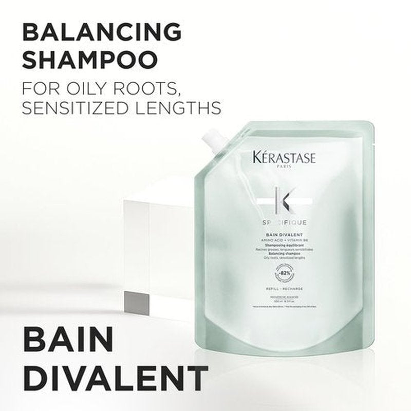 Kerastase Specifique Balancing Shampoo Refill For Oily Scalp & Hair - Cleanses Oil From Roots and Hydrates Dry Hair Ends