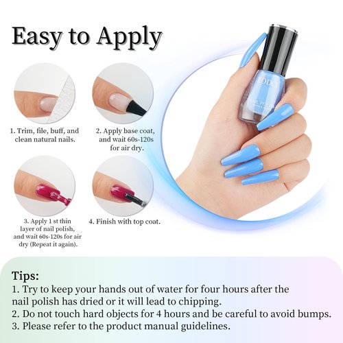 eodci 16 PCS Nail Polish Set, 15 Bright Colors Quick Dry Nail Polish Kit With 2in1 Base/Top Coat Spring Summer Colors Finger Nail Polish Pack Glossy Toenail Polish DIY Gifts for Women