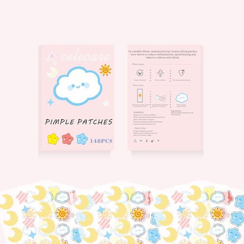 CELECARE Pimple Patches,Pimple Patches for Face,Hydrocolloid Acne Patches, Pimple Patch Cute, Salicylic Acid &Tea Tree Oil,8 Unique Acne Patch Designs,148 Count