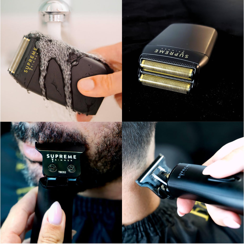Supreme Trimmer DLC T Shaper & Crunch Lite Haircutting Kit | Barber Hair Trimmer ST5205 & STF600 Foil Shaver, Professional Beard Trimmer | Pink