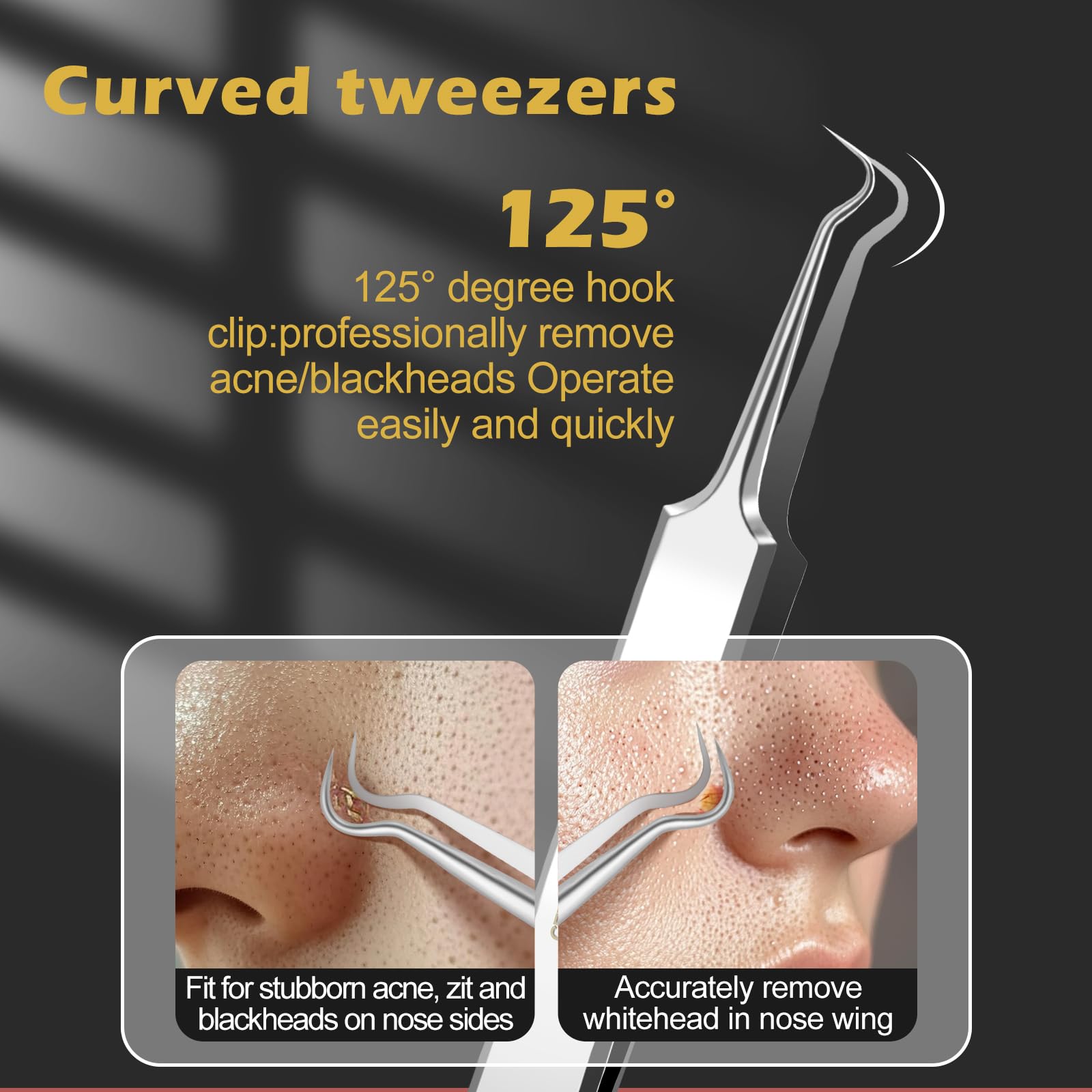 WSYUB Professional Blackhead Tweezers,Ingrown Hair Removal Kit