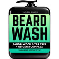 Safiora Rivaro Beard Wash for Men with Tea Tree & Sandalwood – Hydrating Beard Shampoo Softener for Coarse Hair, Grooming Cleanser for Daily Care Routine – Moisturizing Wash for Black Men (16 Fl Oz)
