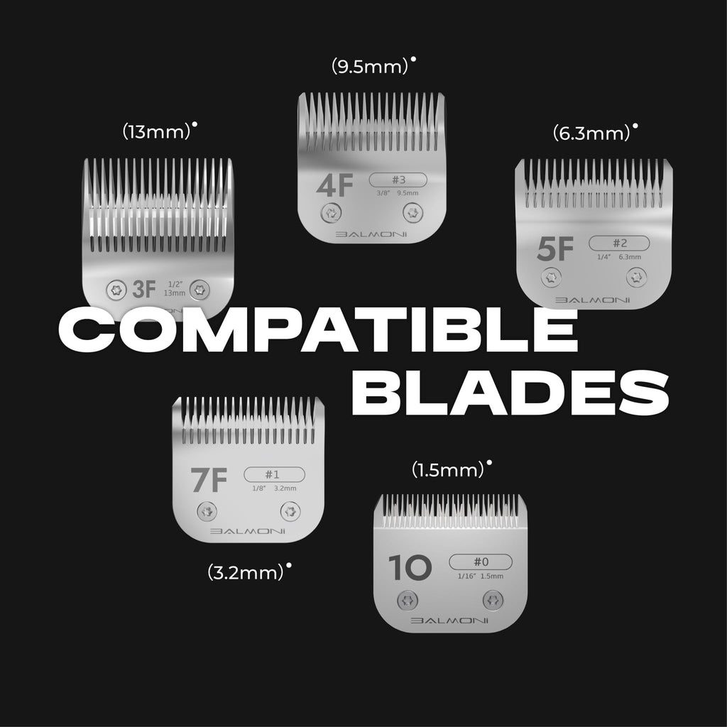 BALMONI Professional A5 Blades – Powder Metallurgy + Titanium-Ceramic, Low-Heat High-Precision – Fits Wahl, Andis, Oster, Heiniger A5 Clippers, Parent (#5F 6.3mm-1/4)
